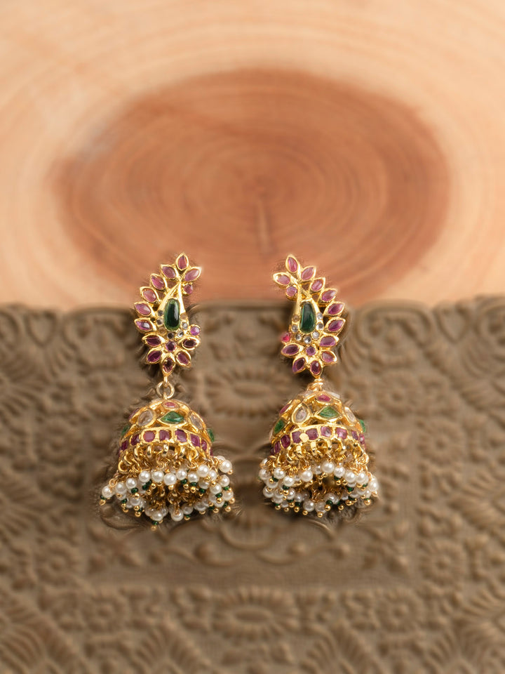 MR-E165M - Multicolor Gold Plated Mishr Earrings