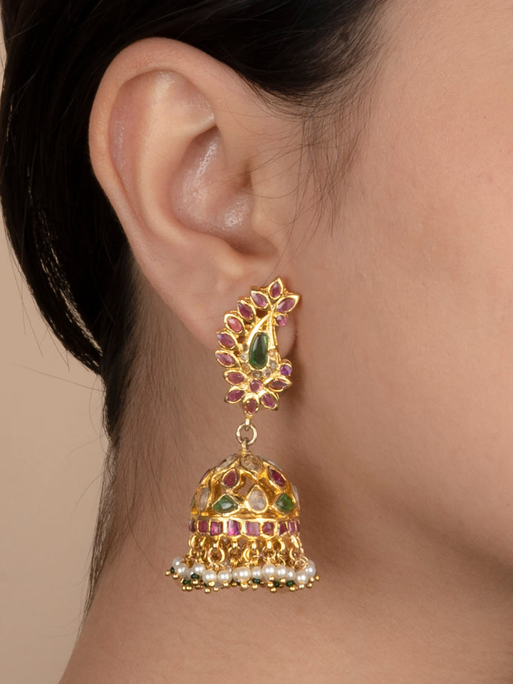 MR-E165M - Multicolor Gold Plated Mishr Earrings