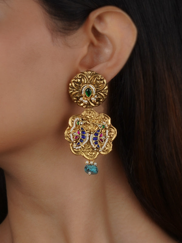 MR-E241M - Multicolor Gold Plated Mishr Earrings