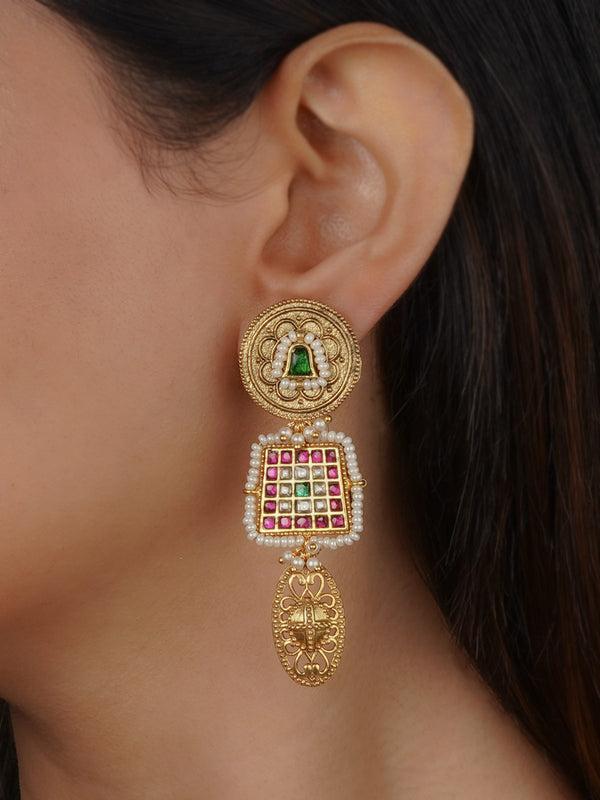 MR-E245M - Multicolor Gold Plated Mishr Earrings