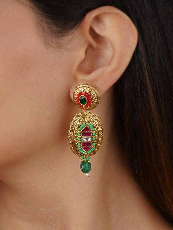 Multicolor Gold Plated Mishr Earrings - MR-E250P