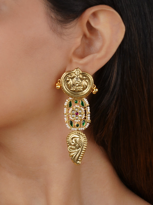 Multicolor Gold Plated Mishr Earrings - MR-E255M