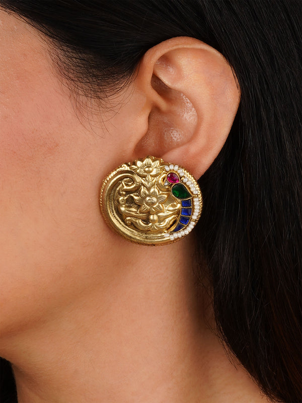 Multicolor Gold Plated Mishr Earrings - MR-E259M