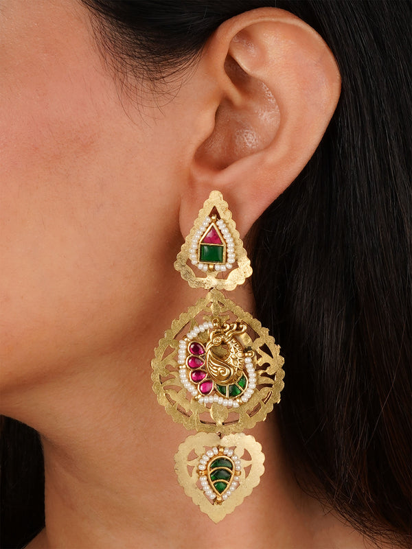 Multicolor Gold Plated Mishr Earrings - MR-E264