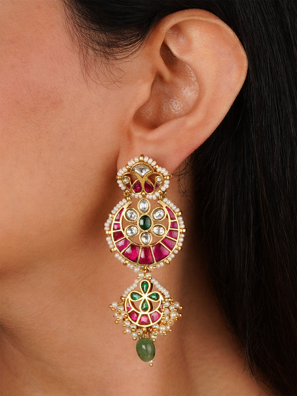 Multicolor Gold Plated Mishr Earrings - MR-E273M