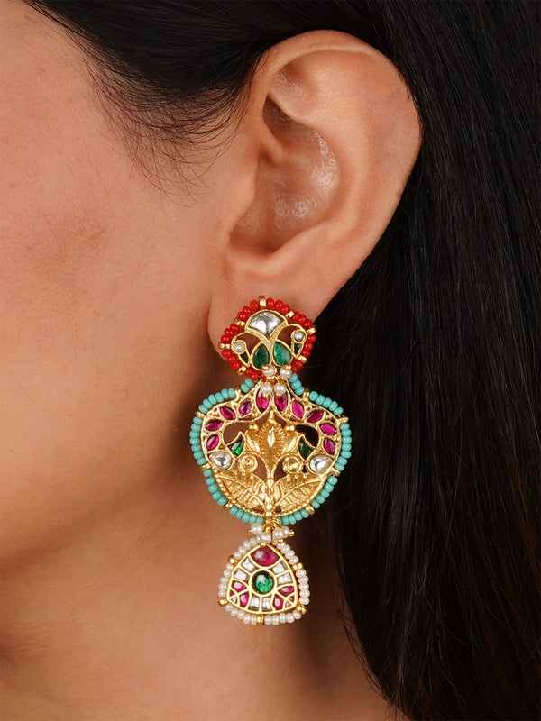 Multicolor Gold Plated Mishr Earrings - MR-E279M