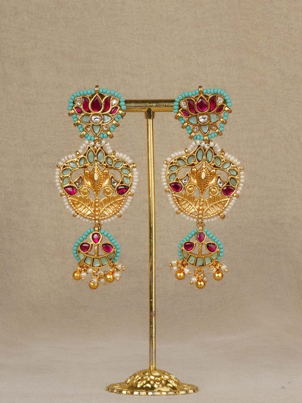 Multicolor Gold Plated Mishr Earrings - MR-E280M