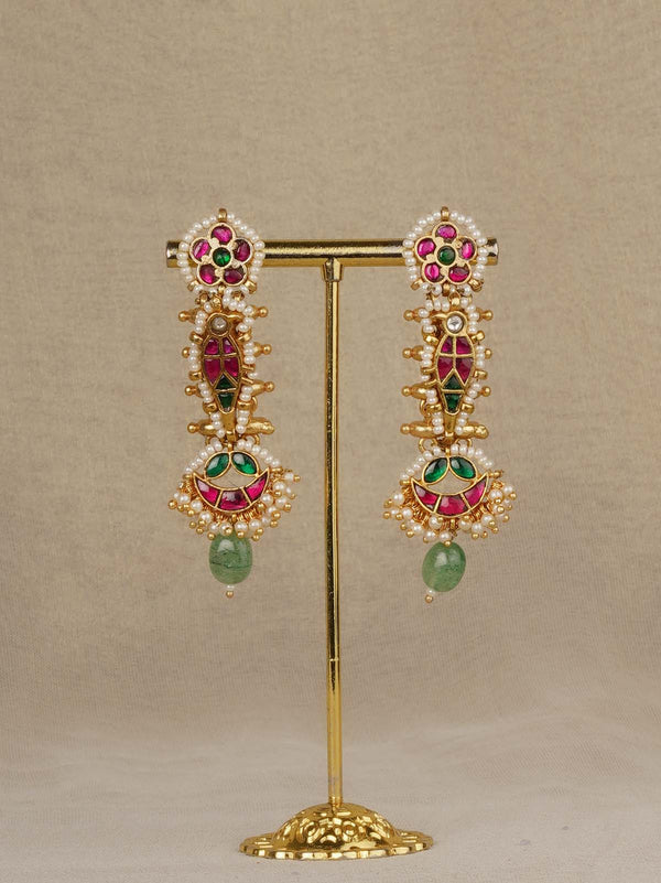 Multicolor Gold Plated Mishr Earrings - MR-E282M