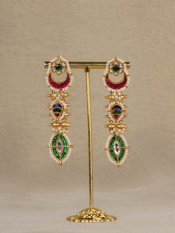 Multicolor Gold Plated Mishr Earrings - MR-E283M