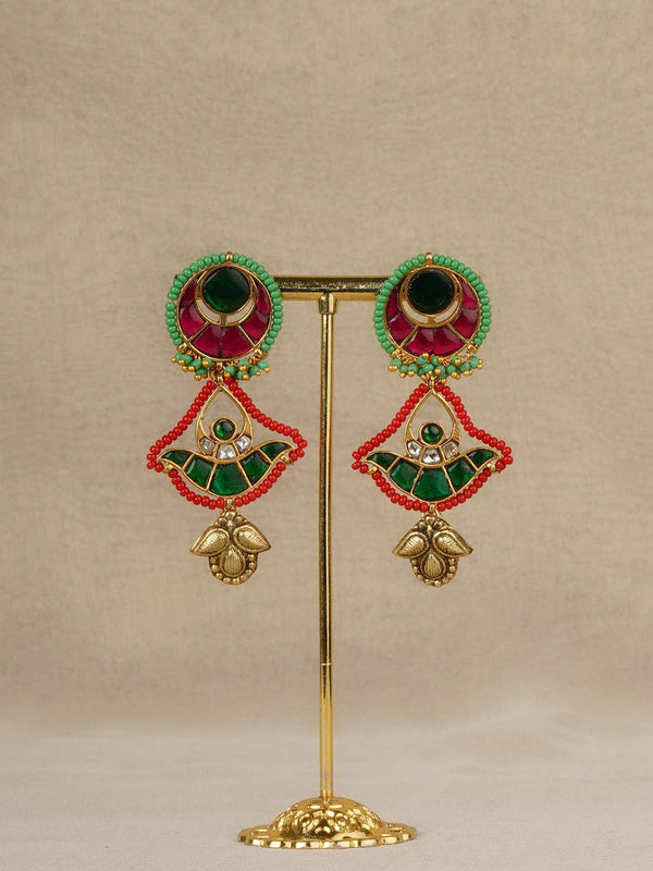 Multicolor Gold Plated Mishr Earrings - MR-E285