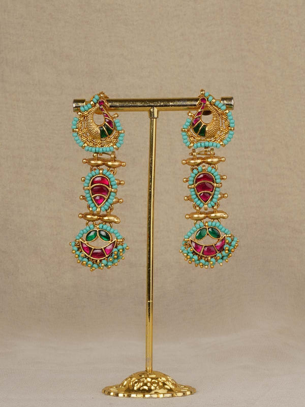 Multicolor Gold Plated Mishr Earrings - MR-E286