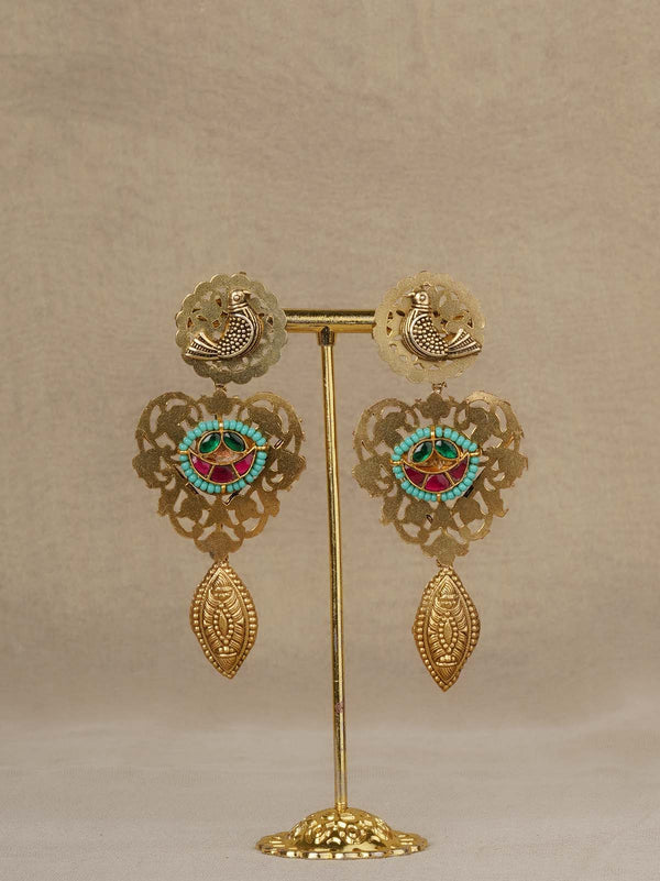 Multicolor Gold Plated Mishr Earrings - MR-E291