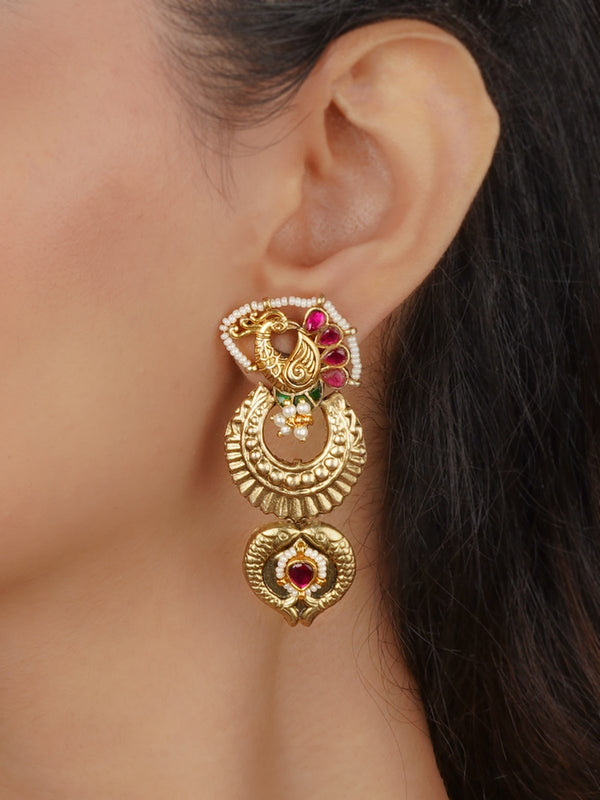 Multicolor Gold Plated Mishr Earrings - MR-E293