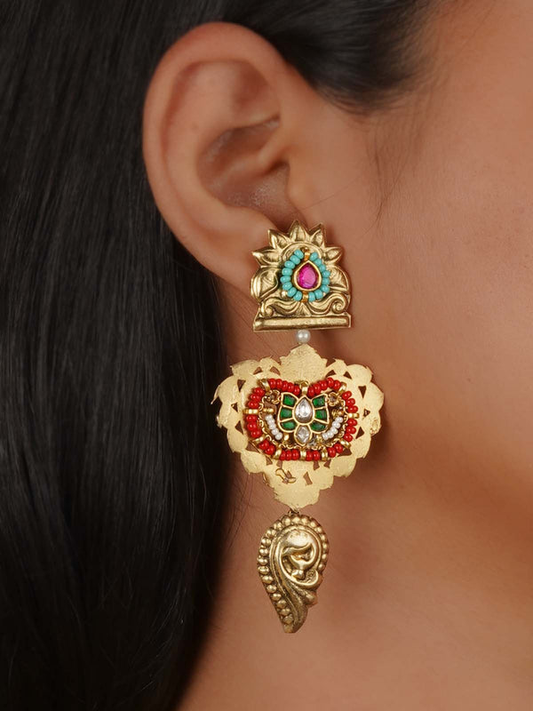 Gold Plated Mishr Earrings - MR-E294