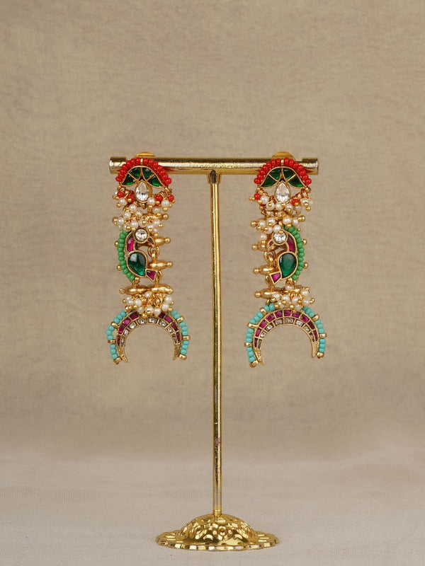 Multicolor Gold Plated Mishr Earrings - MR-E295M