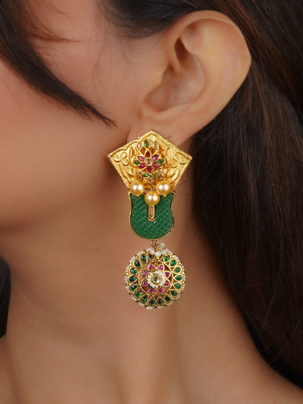 Multicolor Gold Plated Mishr Earrings - MR-E29M