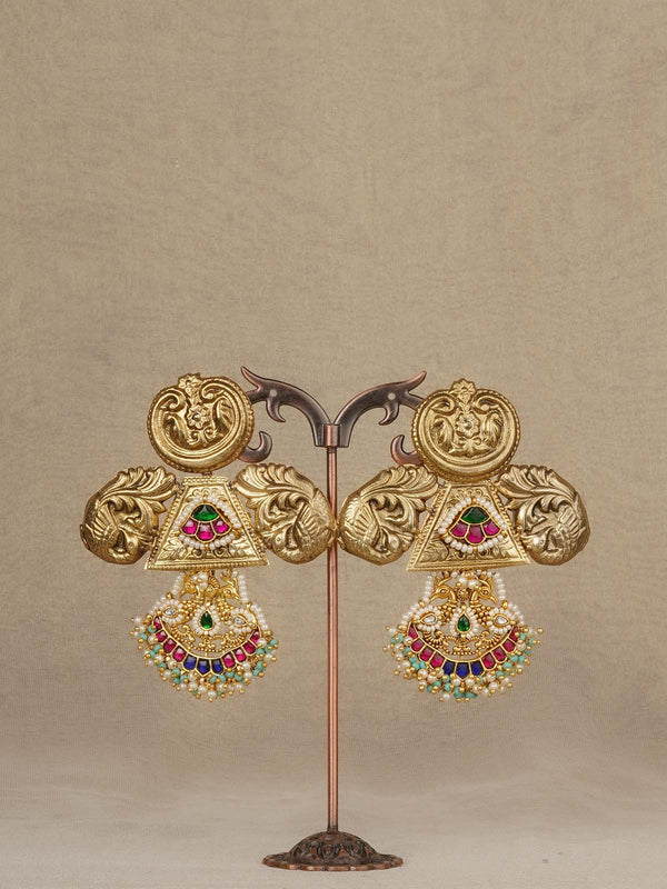 Multicolor Gold Plated Mishr Earrings - MR-E301M