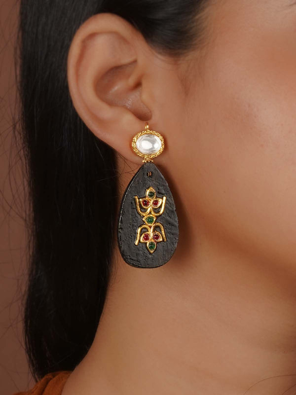 Gold Plated Mishr Earrings - MR-E322