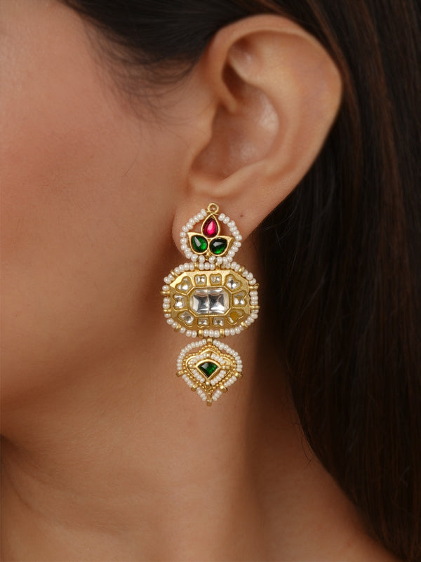 Gold Plated Mishr Earrings - MR-E333