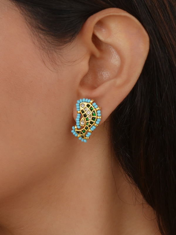 Gold Plated Mishr Earrings - MR-E78