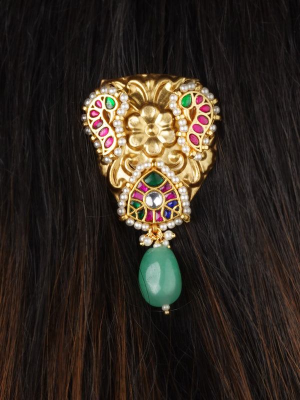 Multicolor Gold Plated Mishr Hair Accessories - MR-HA4M