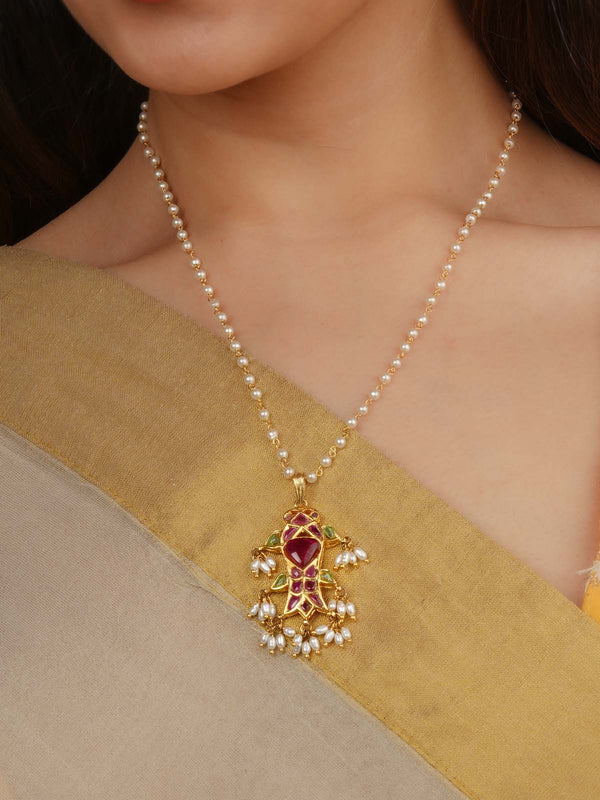 Multicolor Gold Plated Mishr Necklace - MR-N115M