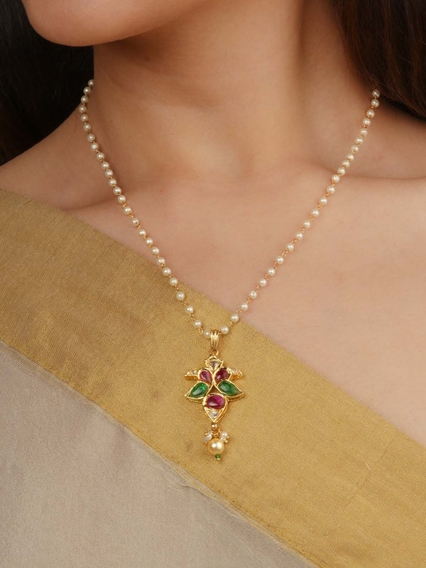 Multicolor Gold Plated Mishr Necklace - MR-N117M