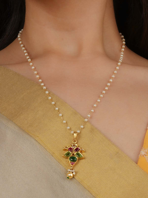 Multicolor Gold Plated Mishr Necklace - MR-N117MA