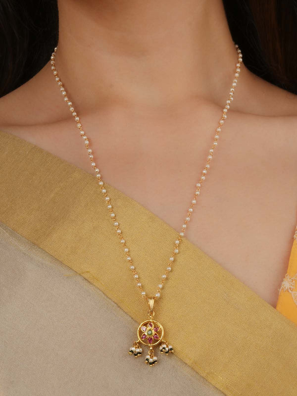 Multicolor Gold Plated Mishr Necklace - MR-N120M