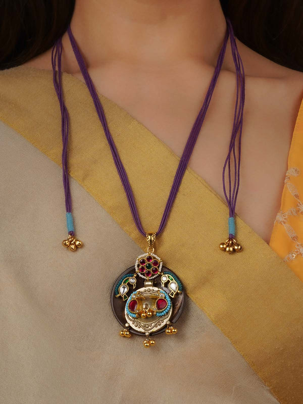 Multicolor Dual Tone Mishr Tribal Necklace - MR-N48