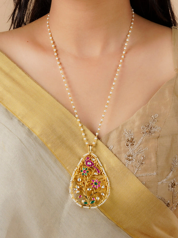 MR-N50 - Multicolor Gold Plated Mishr Necklace