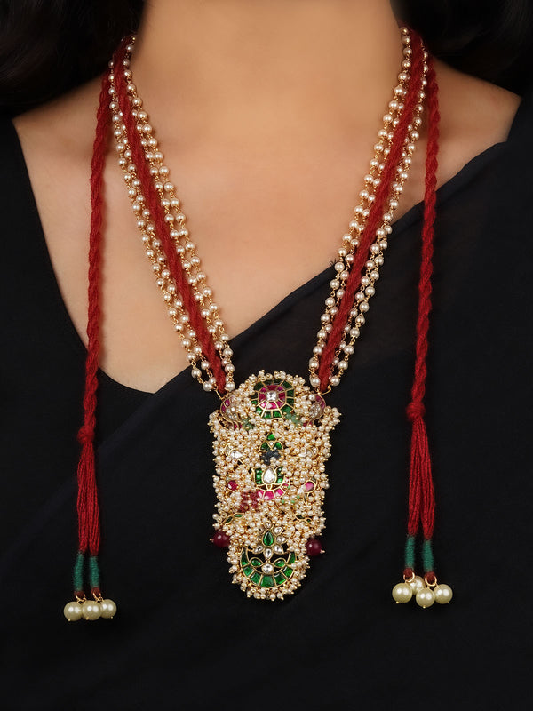 MR-N60M - Multicolor Gold Plated Mishr Tribal Necklace