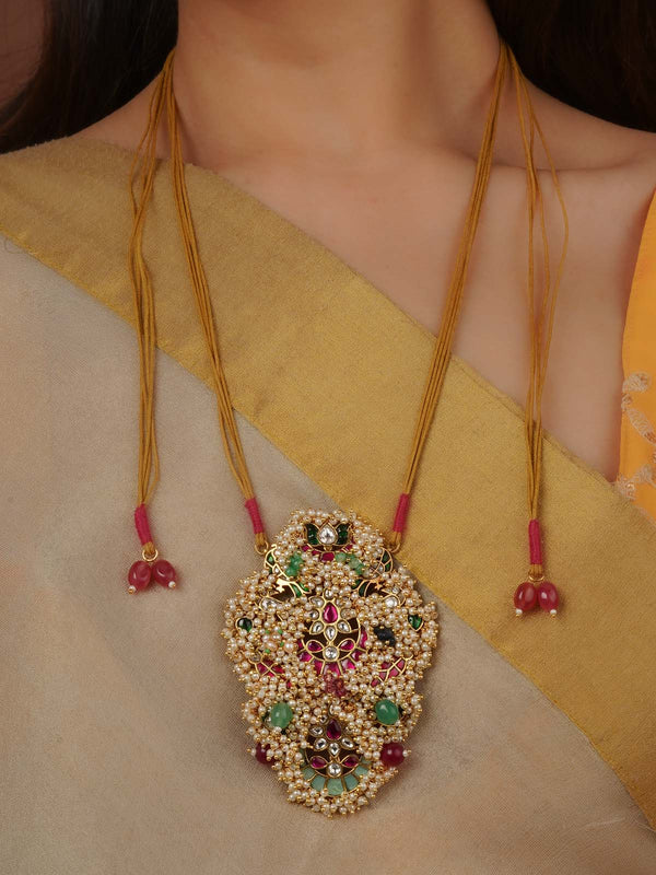 Multicolor Gold Plated Mishr Tribal Necklace - MR-N62