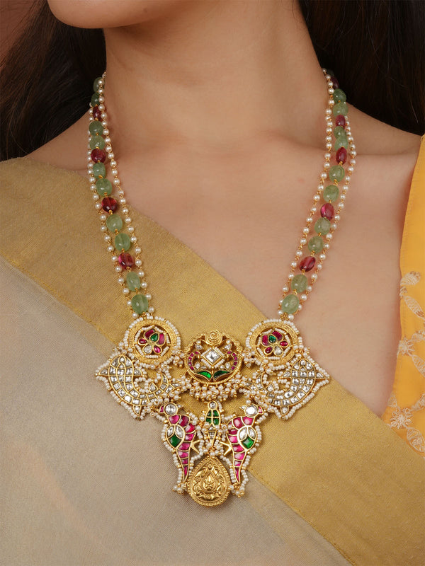 Multicolor Gold Plated Mishr Tribal Necklace - MR-N78M