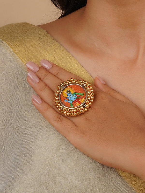MR-RNG30D - Multicolor Gold Plated Mishr Ring