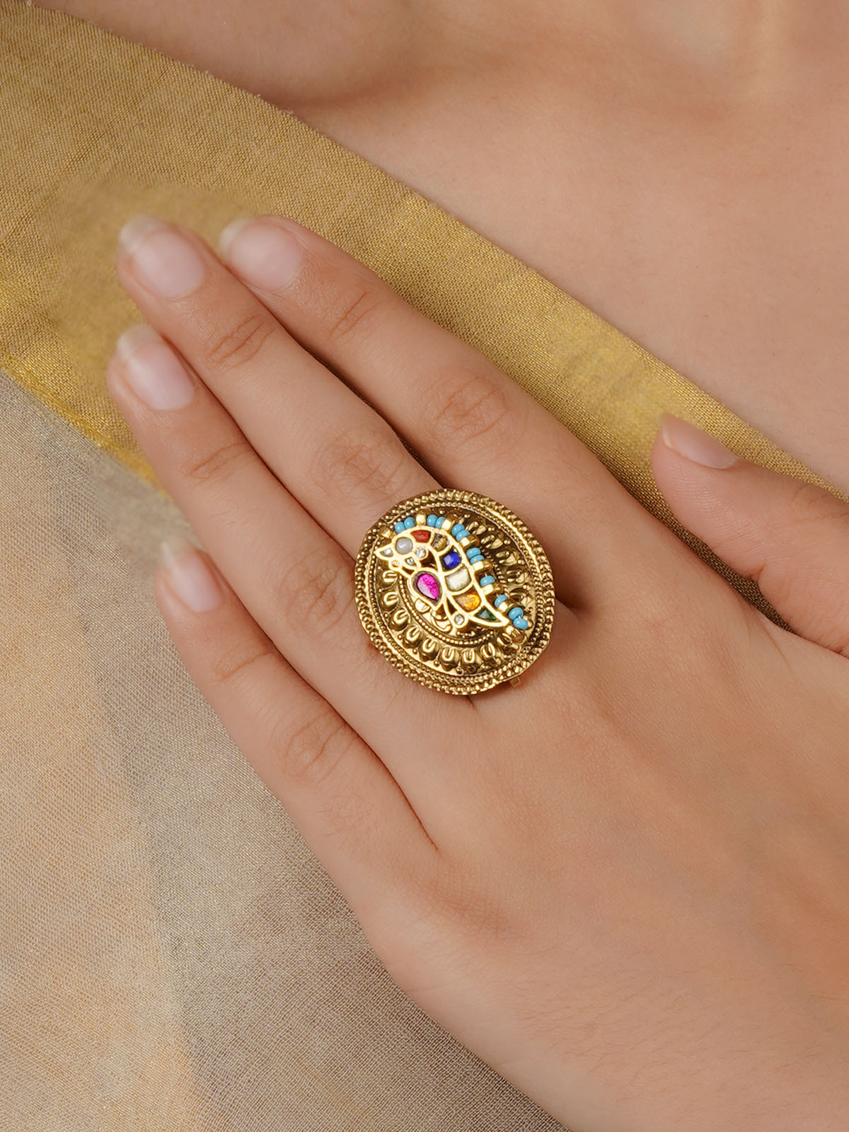 HANDMADE RING,Kundan Ring, Jadau, Indian Gold Plated Ring, Uncut Kundan Polki buying Ring, 22k Gold Plated Jewelry, Statement Ring, Sabyasachi Ring