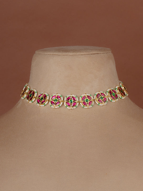 Gold Plated Mishr Necklace Set - MR-S1005