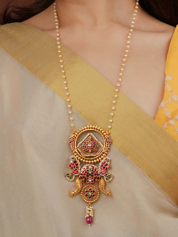 Multicolor Gold Plated Mishr Necklace Set - MR-S207M