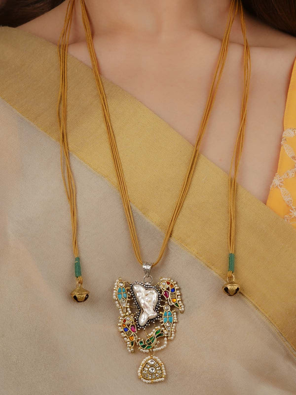 Multicolor Dual Tone Mishr Tribal Necklace - MR-S441