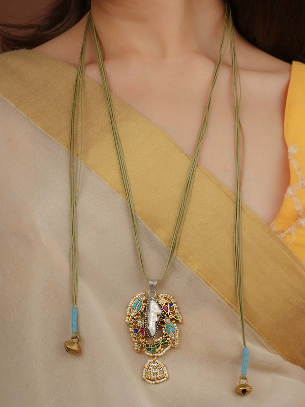 Multicolor Dual Tone Mishr Tribal Necklace - MR-S441