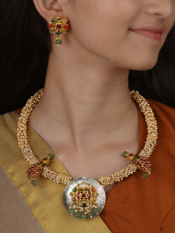 Navratna Mishr Necklace Set - MR-S45N
