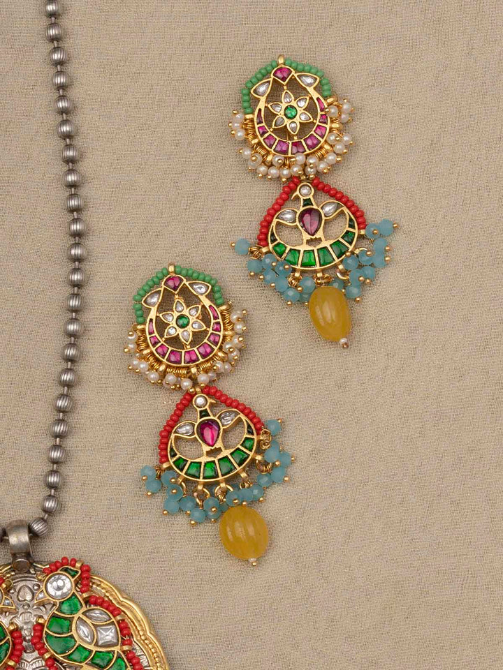 MR-S514 - Multicolor Jadau Mishr Medium Necklace Set