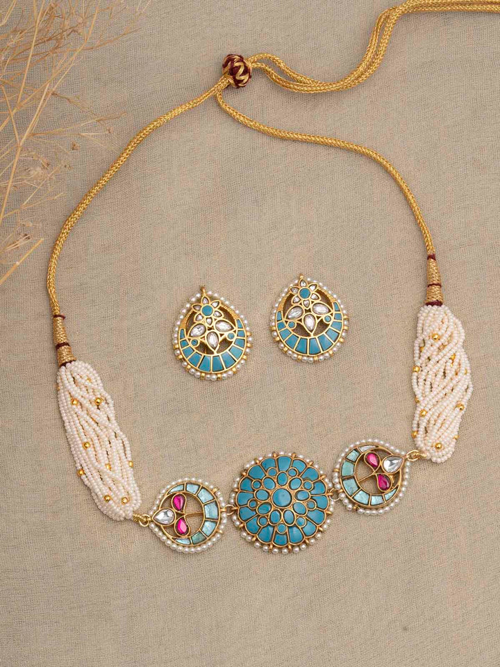 MR-S589M - Multicolor Mishr Choker Necklace Set