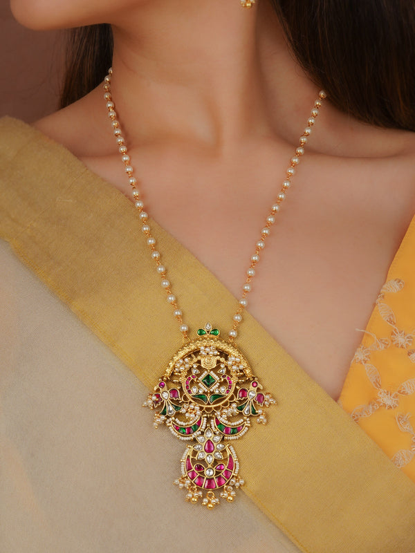 Multicolor Gold Plated Mishr Necklace Set - MR-S759M