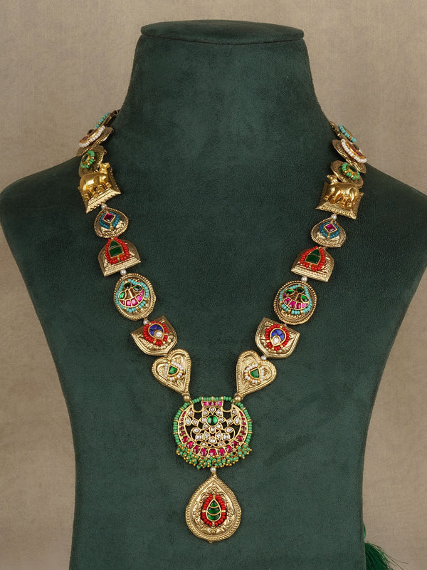 Multicolor Gold Plated Mishr Necklace Set - MR-S811