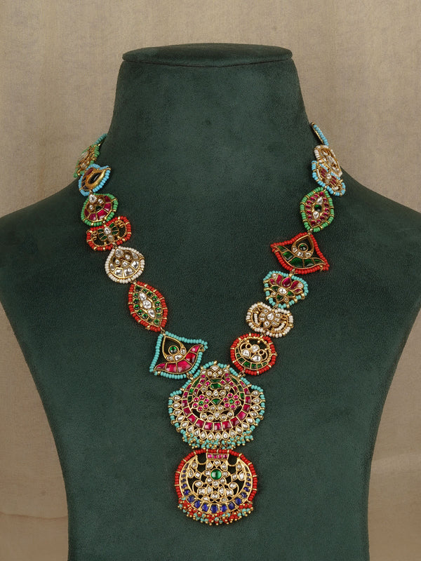 Multicolor Gold Plated Mishr Necklace Set - MR-S816M