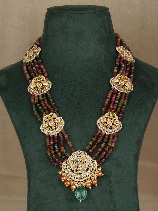 Multicolor Gold Plated Mishr Necklace Set - MR-S837