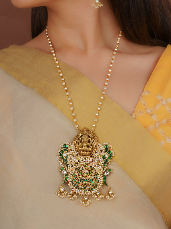 Green Color Gold Plated Mishr Necklace Set - MR-S908WGR