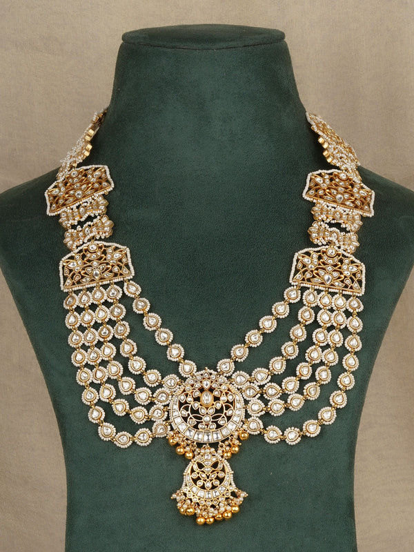 White Color Gold Plated Mishr Necklace Set - MR-S915