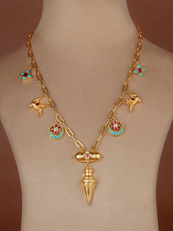 Gold Plated Mishr Necklace Set - MR-S992